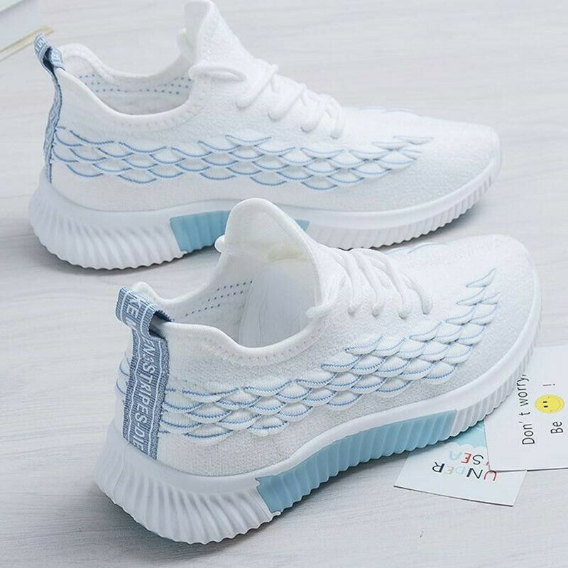 Zapatillas De Running De Malla Transpirable Con Cordones Para Mujer