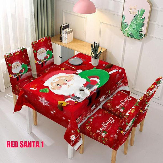 Decoración De La Cubierta De La Silla Del Mantel De Navidad