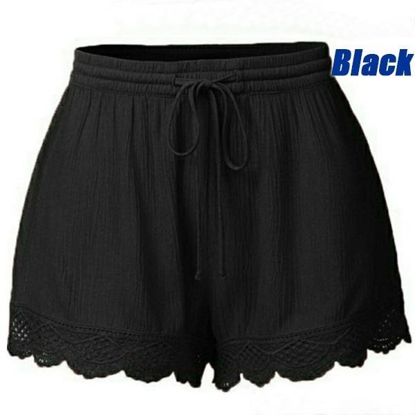 Pantalones cortos de encaje de encaje liso