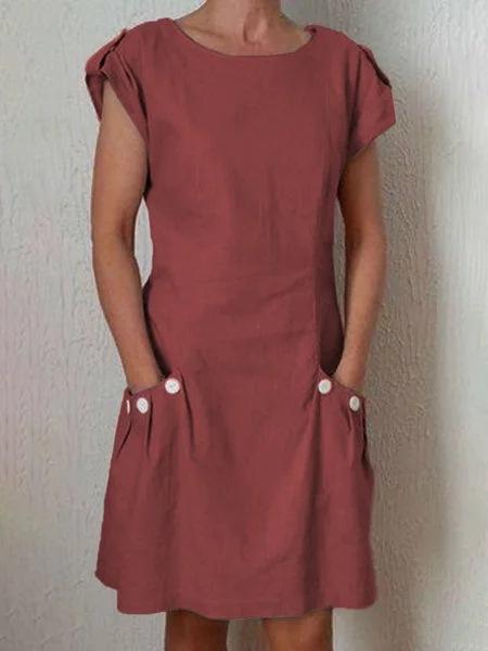 Vestido de playa de verano de lino de algodón liso