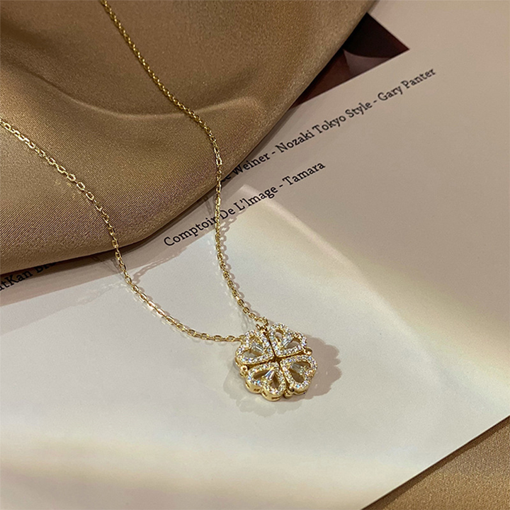 ☘Collar Con Forma De Corazón De Cuatro Hojas🎁 Los Mejores Regalos Para Sus Seres Queridos