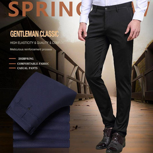 Pantalones Clásicos De Alta Elasticidad Para Hombre