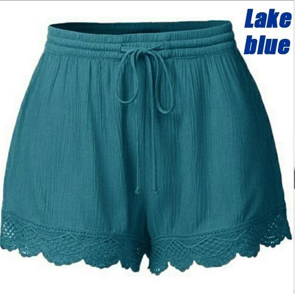 Pantalones cortos de encaje de encaje liso