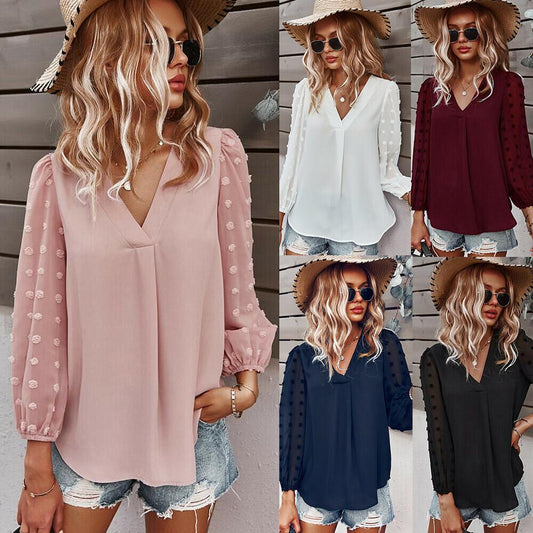 Camisa Holgada Informal De Manga Larga De Vacaciones