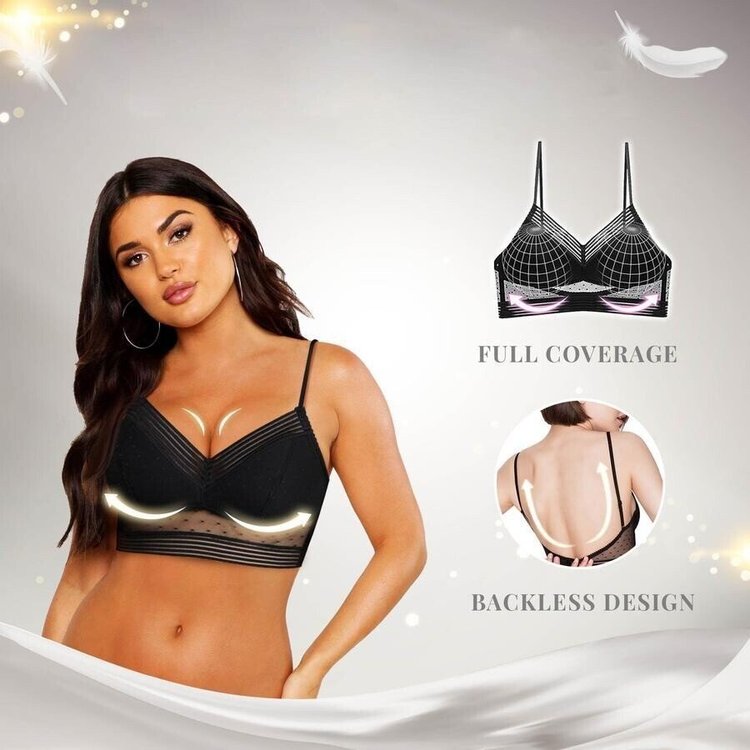 [W-Ropa Interior] Sujetador De Encaje Sin Aros Con Espalda Baja