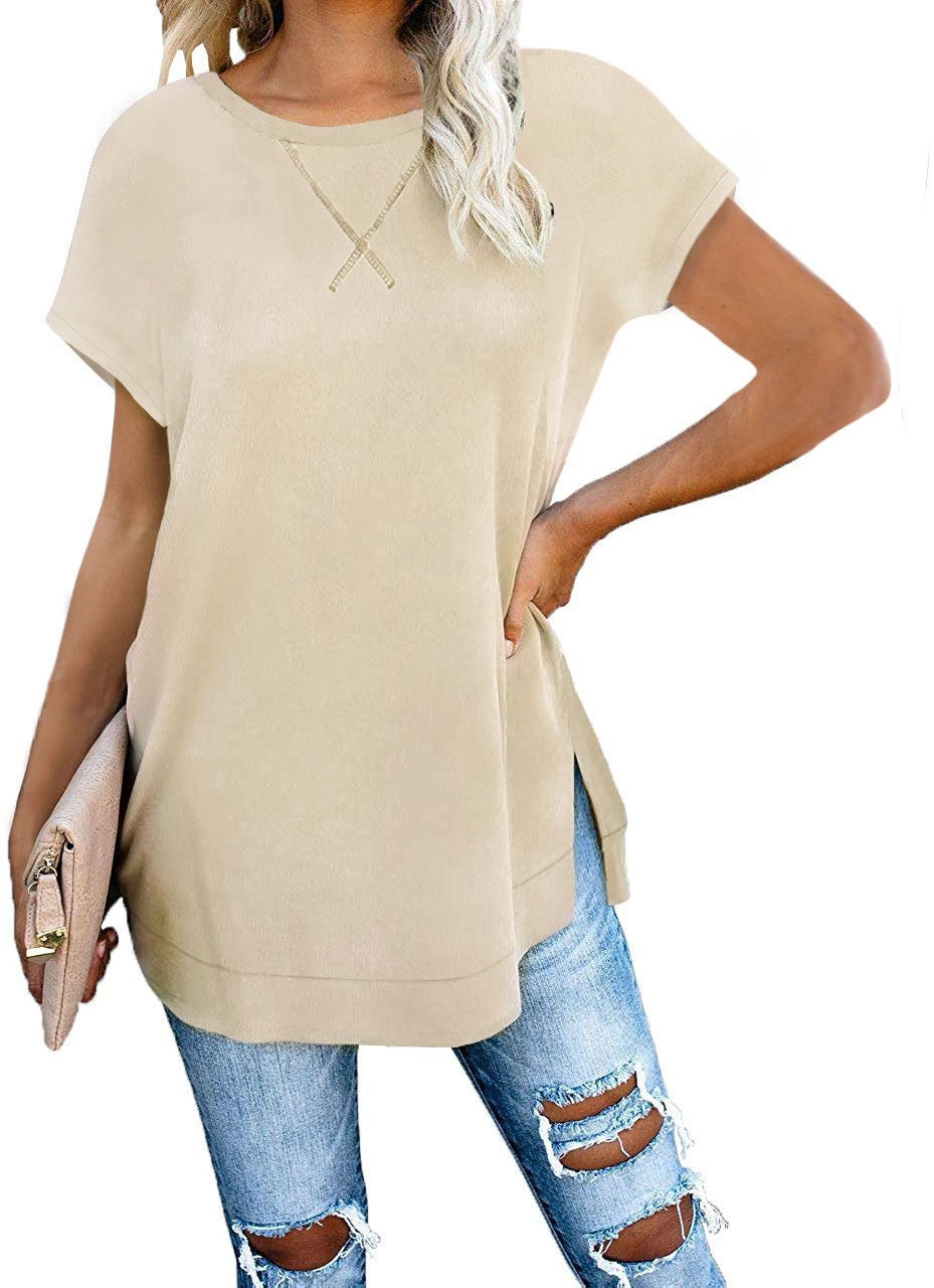 [W-Ropa] Side Split Loose Casual Túnica Tops