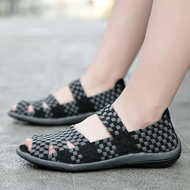 [W-Zapato] Zapatos Tejidos Huecos Elásticos