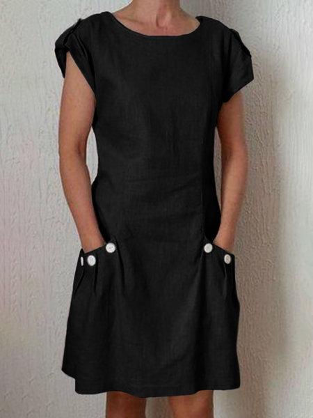 Vestido de playa de verano de lino de algodón liso