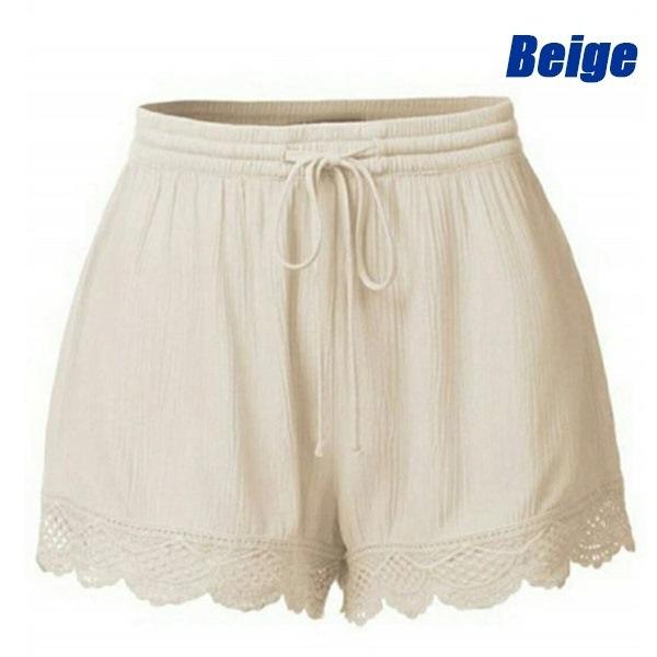 Pantalones cortos de encaje de encaje liso