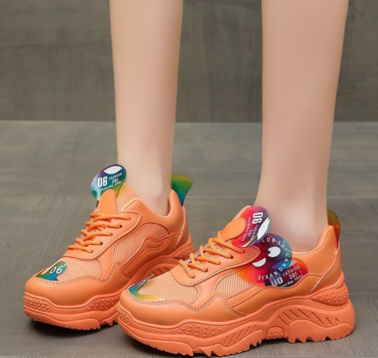Zapatos Para Correr Transpirables Con Plataforma Color Caramelo - MXbueno
