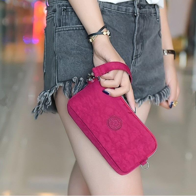 Cartera de mujer de moda Monederos con cremallera para teléfono con llave