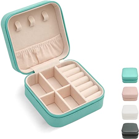Pequeño Viaje Portátil De La Caja De Almacenamiento De La Joyería Del Cuero De La PU Del Joyero Del Viaje De