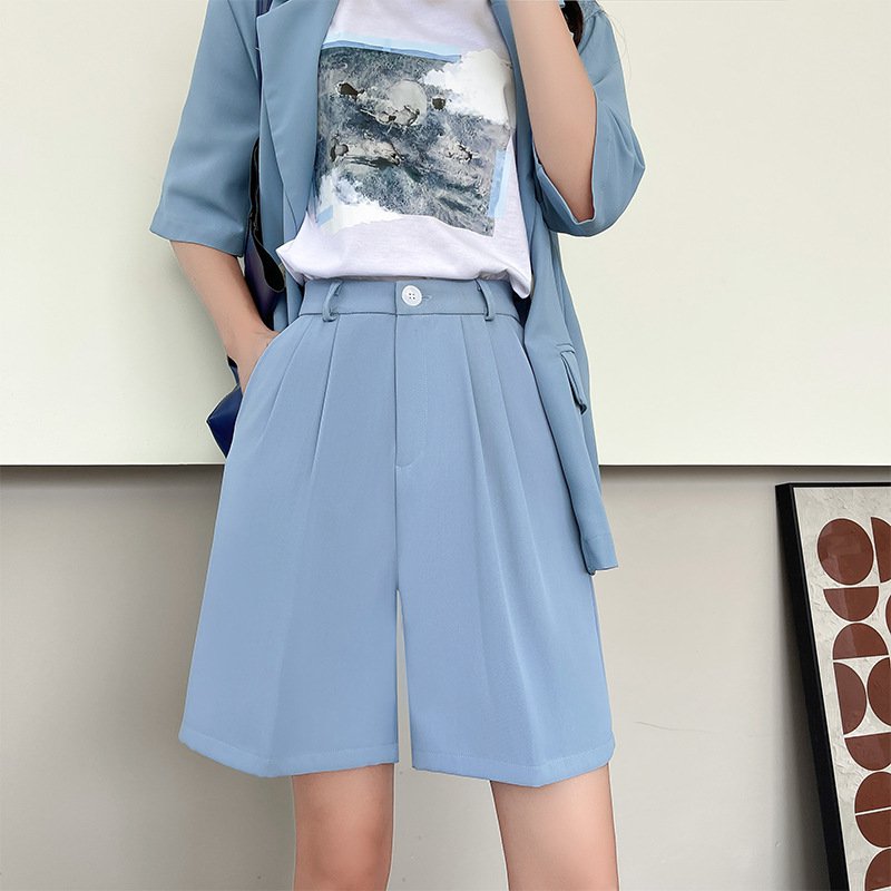 [W-Ropa] Pantalones Cortos De Traje Sueltos Y Frescos