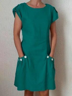 Vestido de playa de verano de lino de algodón liso