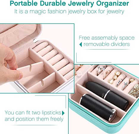 Pequeño Viaje Portátil De La Caja De Almacenamiento De La Joyería Del Cuero De La PU Del Joyero Del Viaje De