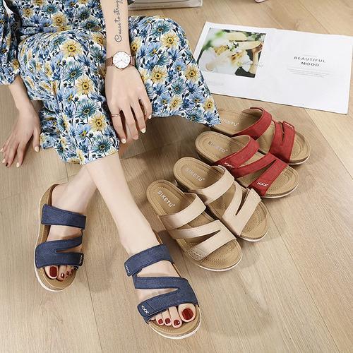 [W-Zapato] 2022 Verano Nueva Red Roja Al Aire Libre Simple Moda Velcro Versat