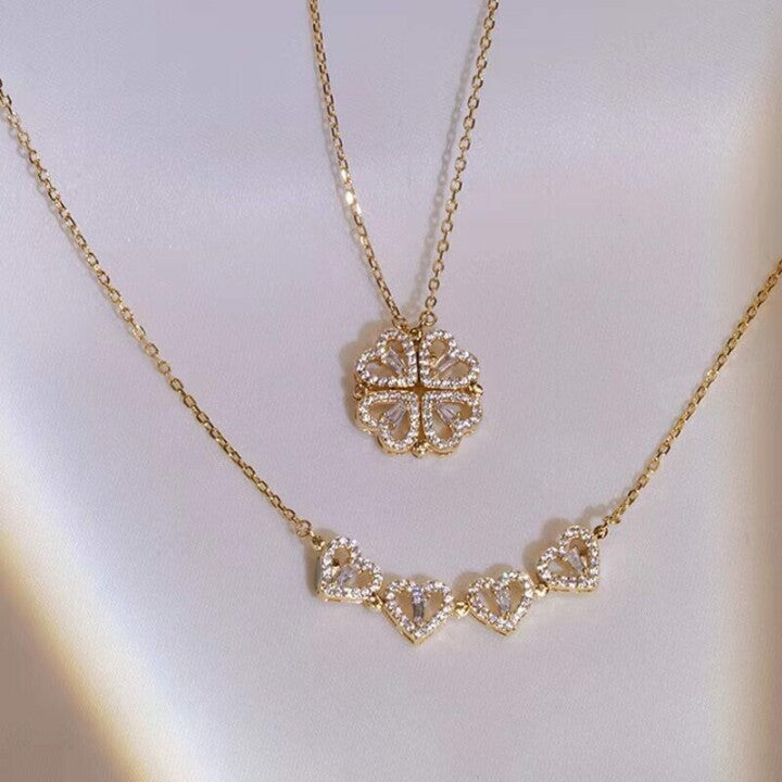 ☘Collar Con Forma De Corazón De Cuatro Hojas🎁 Los Mejores Regalos Para Sus Seres Queridos