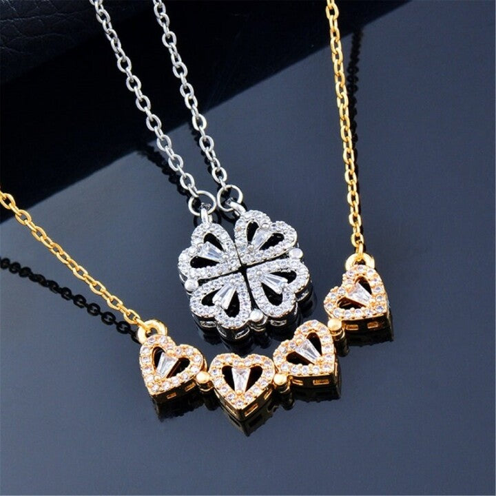 ☘Collar Con Forma De Corazón De Cuatro Hojas🎁 Los Mejores Regalos Para Sus Seres Queridos
