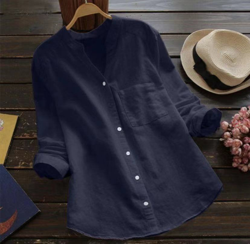 [W-Ropa] Camisas Relajadas De Lino Y Algodón Hechas A Mano Japonesas