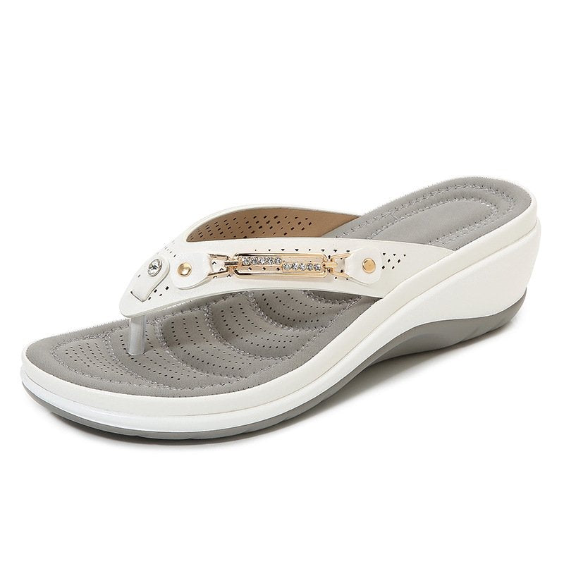 [W-Zapato] Chanclas Con Cojín Suave Para Soporte De Arco Para Mujer, Sandalias Tipo Tanga, Pantuflas