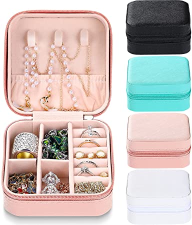 Pequeño Viaje Portátil De La Caja De Almacenamiento De La Joyería Del Cuero De La PU Del Joyero Del Viaje De