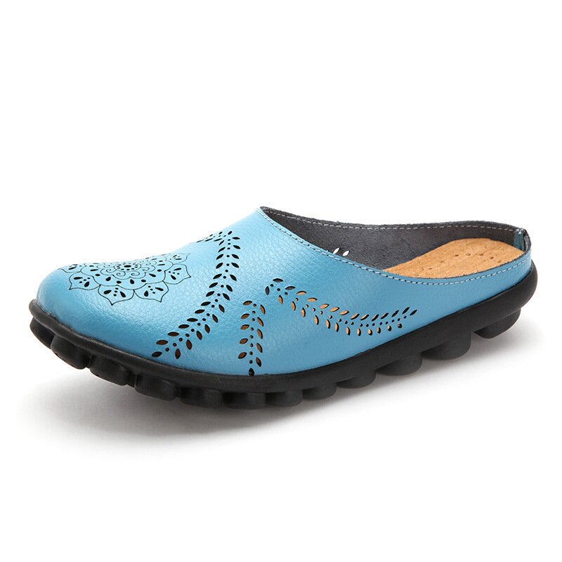 Sandalias De Soporte De Pie De Suela Suave De Cuero De Moda De Otoño