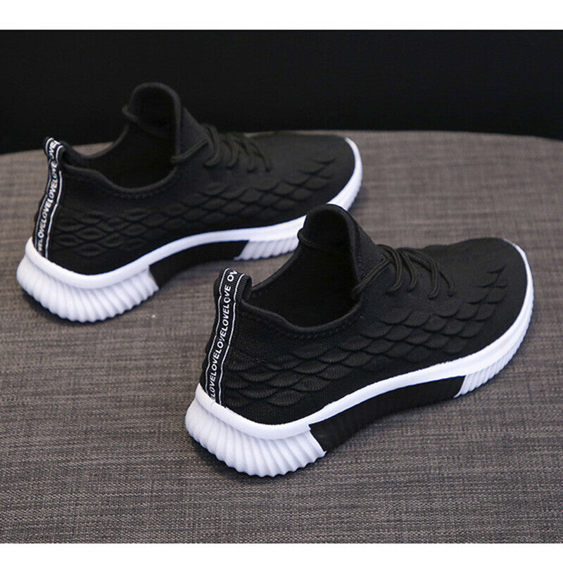 Zapatillas De Running De Malla Transpirable Con Cordones Para Mujer