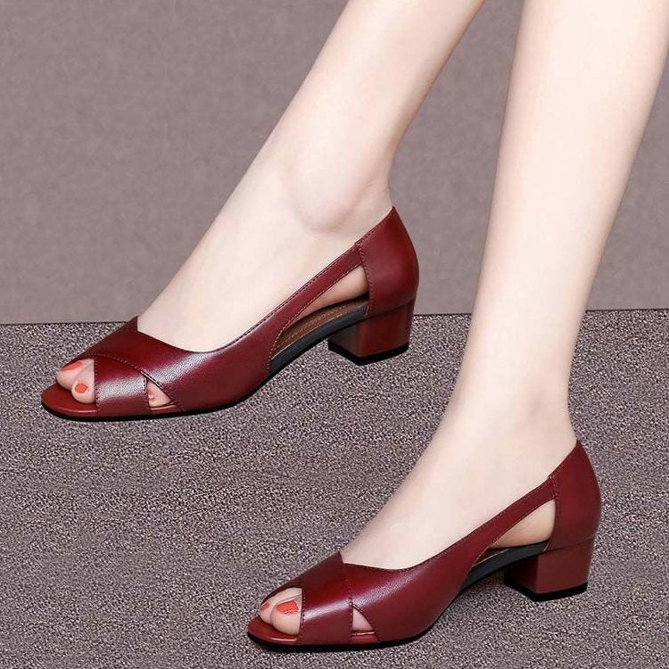 [W-Zapato] Zapatos De Mamá De Cuero Suave