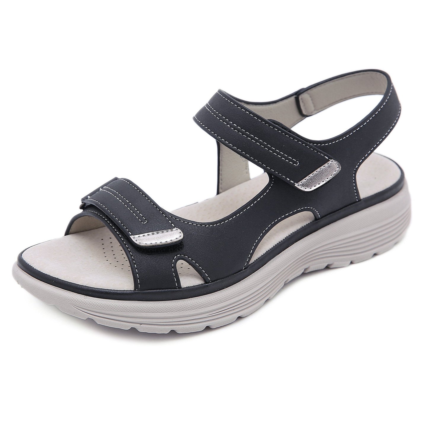 [W-Zapato] 2022 Verano Nuevas Sandalias De Cuero Estilo Deportivo Para Mujer