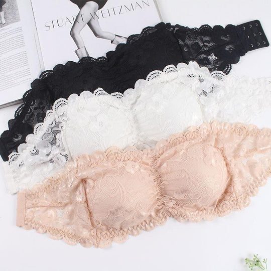 [W-Ropa Interior] Sujetador De Tubo De Encaje Para Mujer