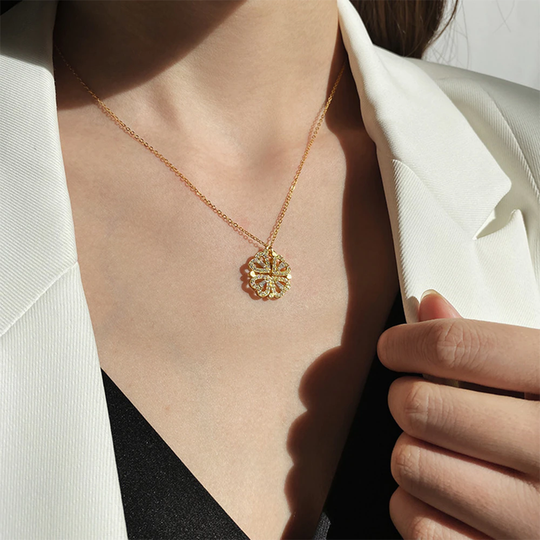 ☘Collar Con Forma De Corazón De Cuatro Hojas🎁 Los Mejores Regalos Para Sus Seres Queridos