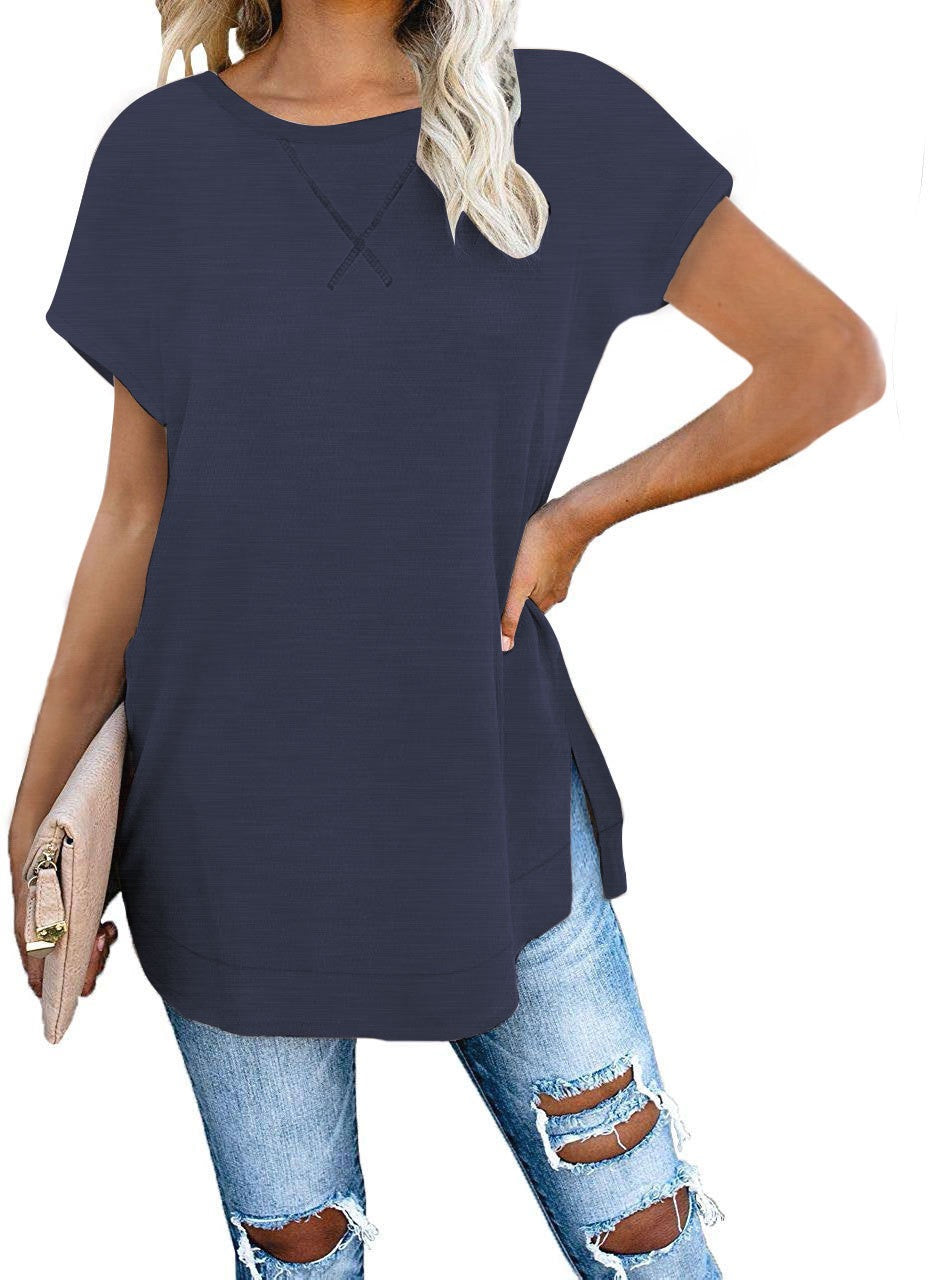 [W-Ropa] Side Split Loose Casual Túnica Tops