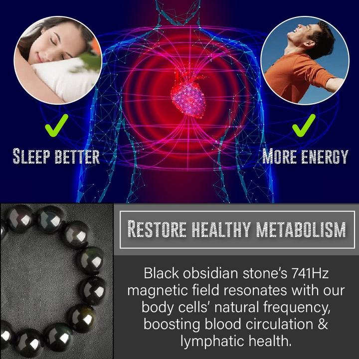 [001] Pulsera De Obsidiana Antihinchazón