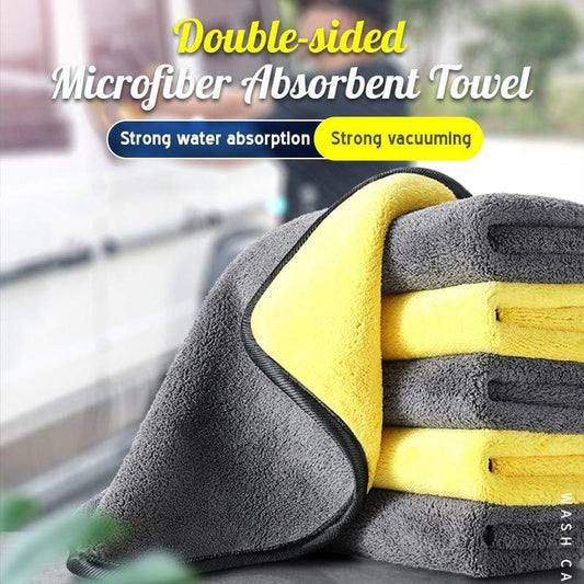 2 Piezas-Toalla Absorbente De Microfibra De Doble Cara