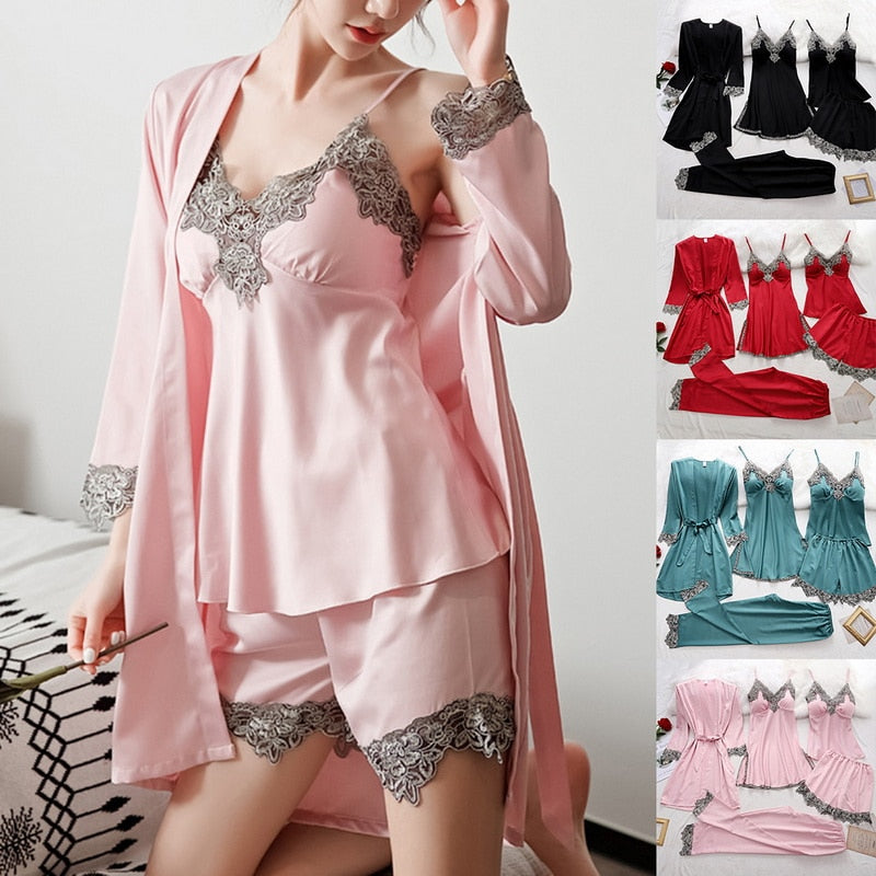 Nuevos pijamas de mujer de 5 piezas