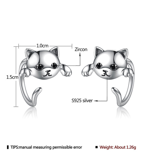 2021 Nueva Hebilla De Oreja De Gato Para Mujer Pendientes De Gato Lindo Europeo Y Americano Accesorios PTEE0454