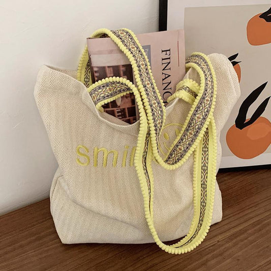 Bolso De Hombro De Lona De Gran Capacidad