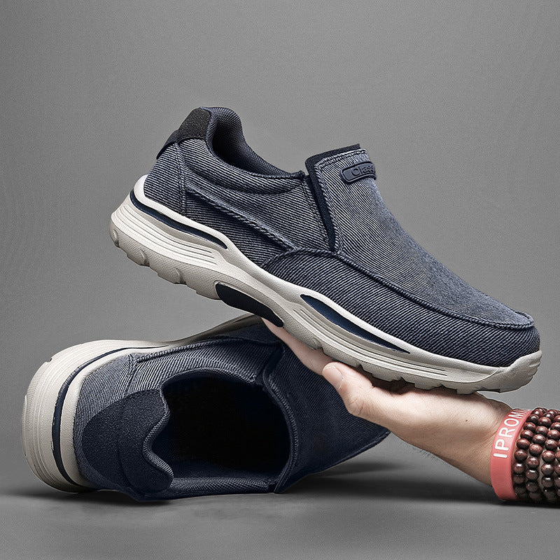 [M-Zapato] Zapatos De Lona Sin Cordones De Talla Grande Zapatos Perezosos De Cuatro Estaciones De Talla Grande
