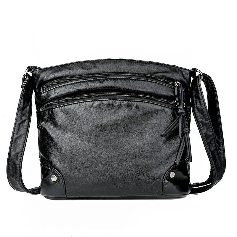 Bolsos De Cuero Suave De Moda Nuevos Bolsos De Mujer Bandolera Bolso De Mensajero De PU De Cuero Lavado Retro