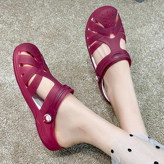 Sandalias de gelatina, zapatos de playa planos antideslizantes