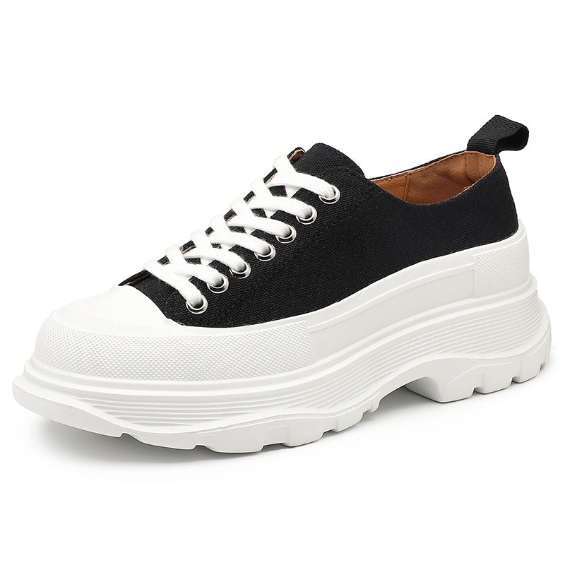[W-Zapato] Zapatos De Lona De Suela Gruesa Para Mujeres