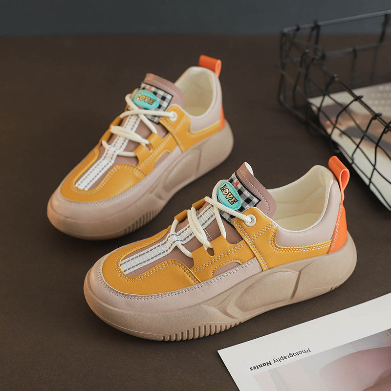 [W-Zapato] Zapatos Retro Con Suela Gruesa Cómoda Y Suave