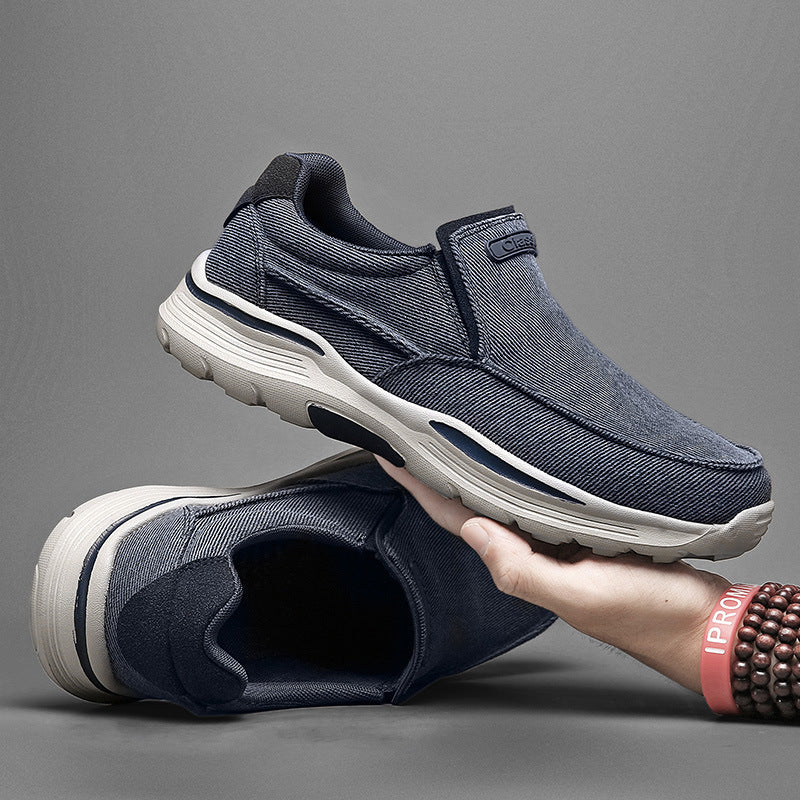 [M-Zapato] Zapatos De Lona Sin Cordones De Talla Grande Zapatos Perezosos De Cuatro Estaciones De Talla Grande
