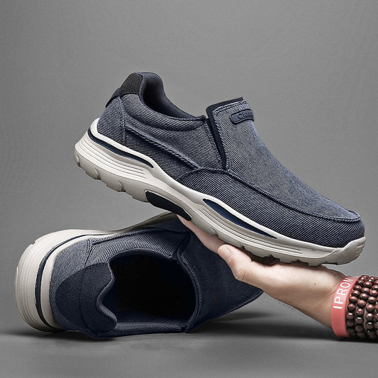 [M-Zapato] Zapatos De Lona Sin Cordones De Talla Grande Zapatos Perezosos De Cuatro Estaciones De Talla Grande