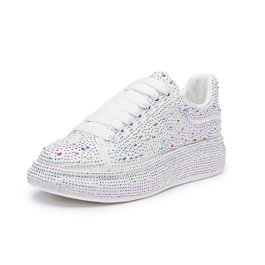 [W-Zapato] Zapatos De Plataforma Brillantes Con Diamantes De Imitación