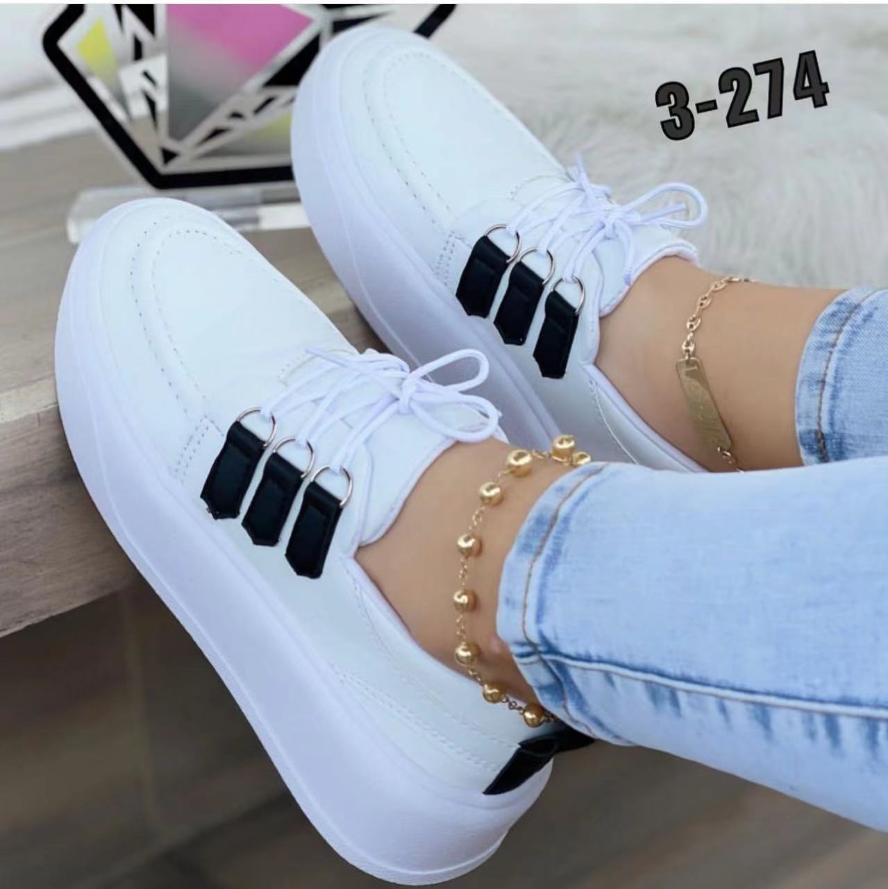 [W-Zapato] Zapatos Individuales Con Tirantes Delanteros De Suela Gruesa Para El Ocio De Primavera