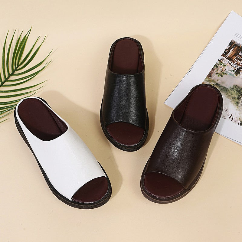 [W-Zapato] Zapatos De Mujer Casuales Con Suela Gruesa De Goma De Boca De Pescado