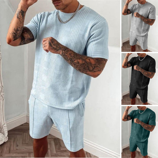 2021 verano traje casual de dos piezas para hombre