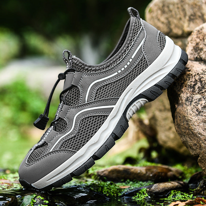 [M-Zapato] Zapatos Casuales Al Aire Libre Zapatos De Malla De Escalada Deportivos Transpirables De Cuero Para Hombres Senderismo