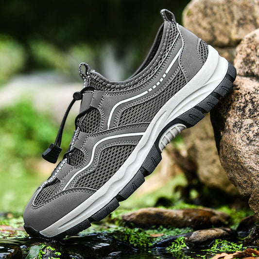 [M-Zapato] Zapatos Casuales Al Aire Libre Zapatos De Malla De Escalada Deportivos Transpirables De Cuero Para Hombres Senderismo